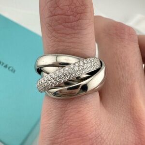+$15k Tiffany & Co. Diamond Paloma's Melody Five-Band Ring in 18k White Gold